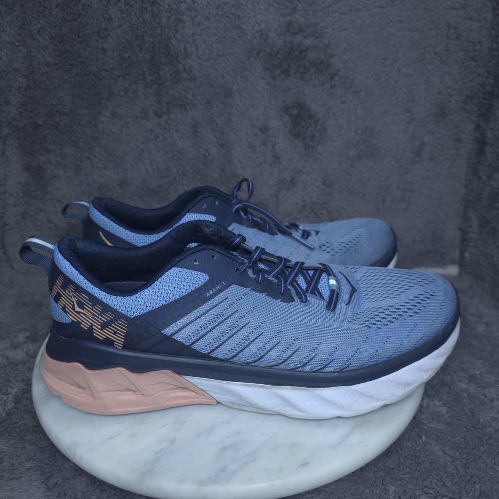 Hoka One One Arahi 3 Shoes Womens Size 8.5 Blue Mesh Running Sneakers 1104099